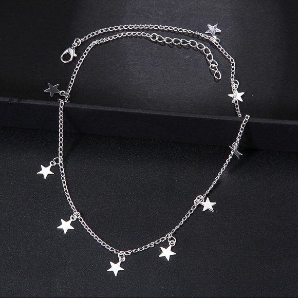 Silver ‘Stars-on-a-String’ Choker Necklace - Picture 8 of 8